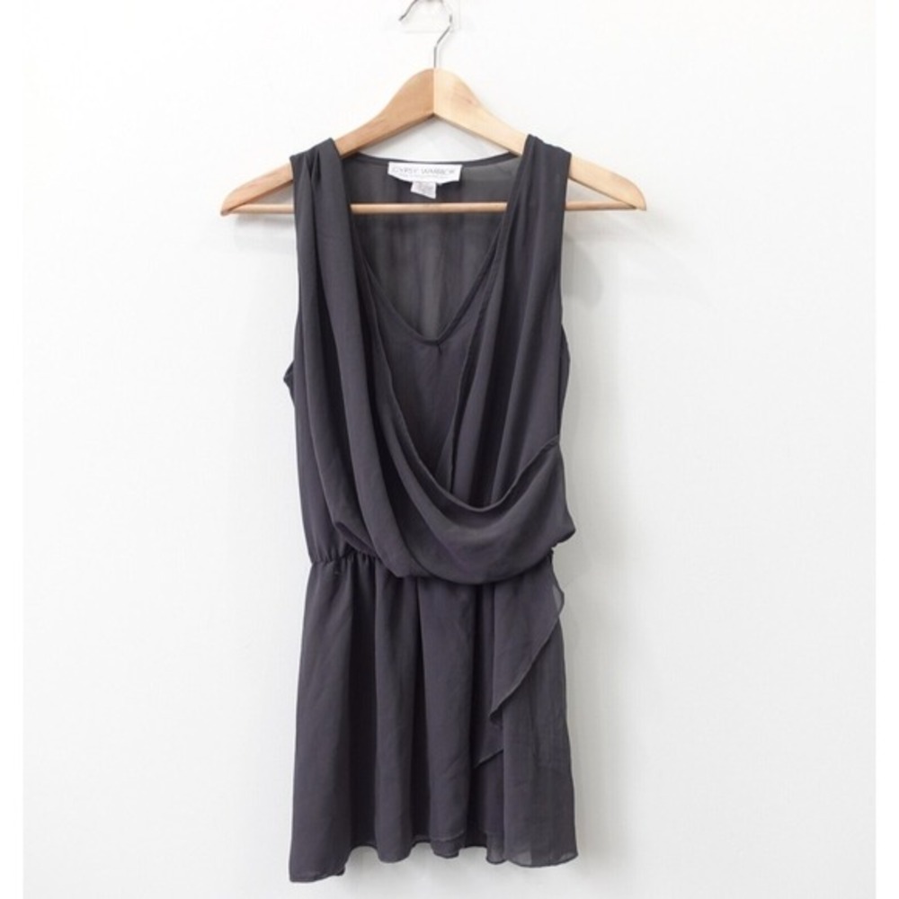 Dark Goddess Tank Mini Dress Womens S Black Witchy Drape Wrap GYPSY WARRIOR